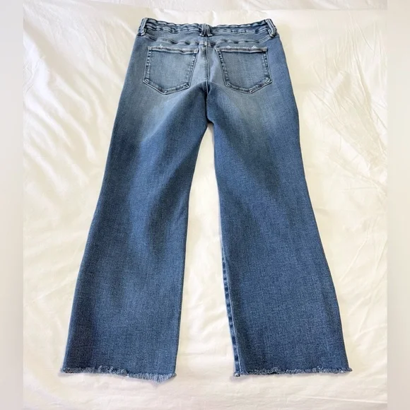 Good American | SZ 14/ 32 | Straight Jeans Indigo Blue | Cropped Distressed - Picture 6 of 9